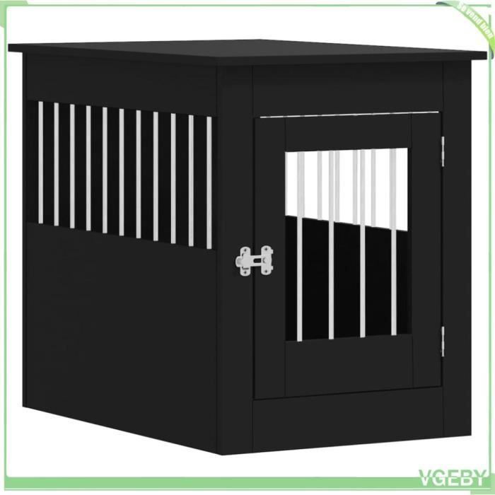 Meilleurs prix pour Meuble de cage pour chiens - VGEBY - Noir - 55x80x68 cm - Bois d'ingénierie - Acier