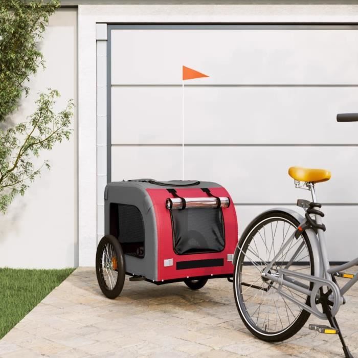 Remorque Vélo Pour Animaux VidaXL – Cadre en Fer, Tissu Oxford - vue 9