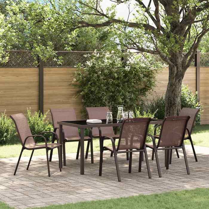 vidaXL Chaises Jardin Empilables Textilène - vue 2