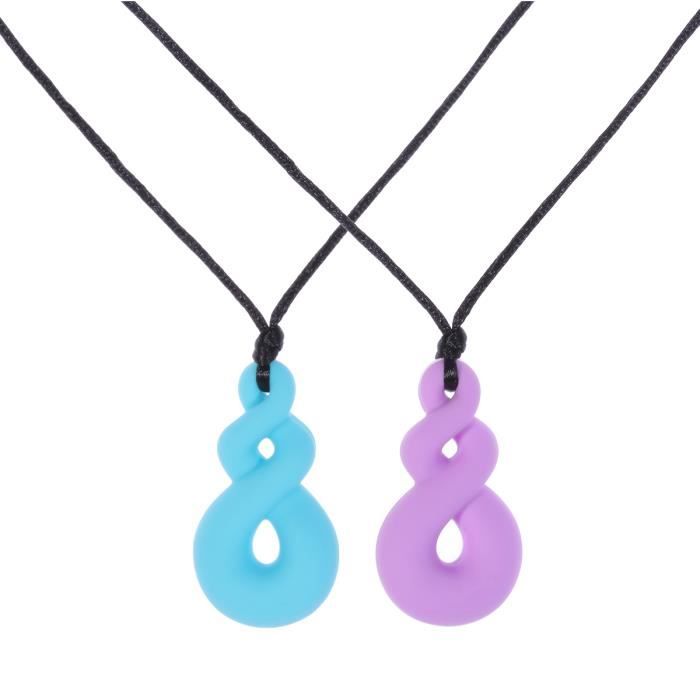 2 Pcs Silicone Non-toxique Collier À Mâcher pour Moteur Oral Bébé Dentition  TDAH Mordre Besoins Autisme SAUTOIR - COLLIER - Achat / Vente sautoir et  collier 2 Pcs Silicone Non-toxique Mixte Bébé Bleu 