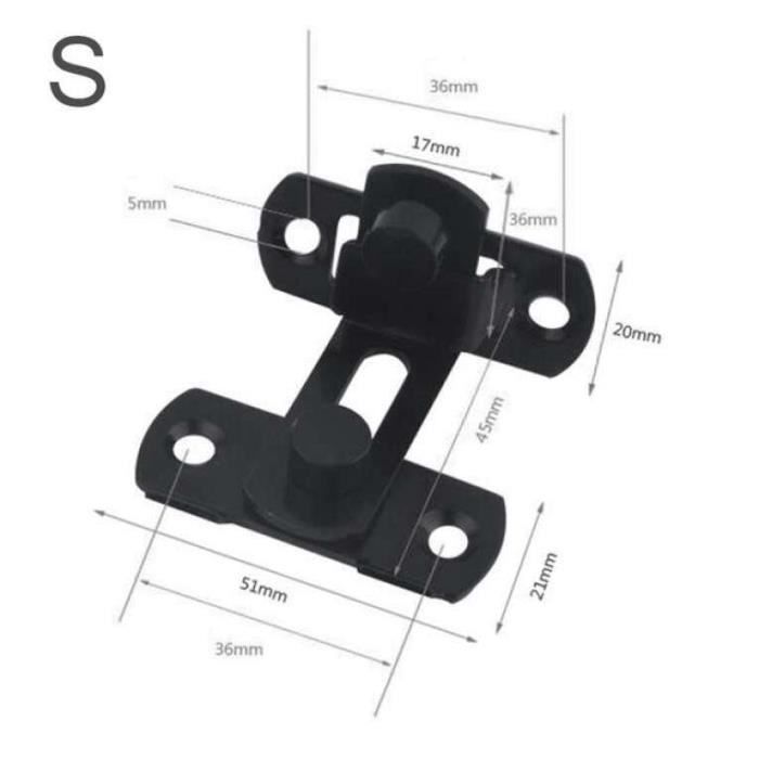 PJW03554BLOQUE PORTE,Loquet de porte à Angle droit 90 degrés en acier inoxydable, loquet de