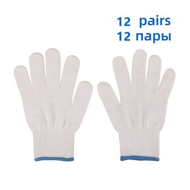 Lot De 12 Paires Gants Coton Blanc Taille 8 – Respirants, Anatomiques, Certifiés Öko-Tex, Idéal Usage Alimentaire