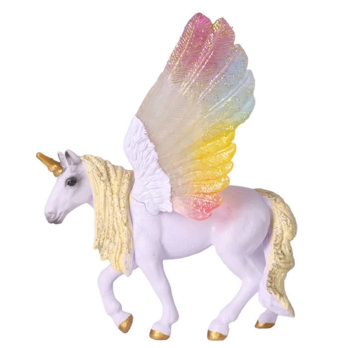 Jument Licorne Marshmallow – Figurine Cheval Fantaisie Peinte à La Main – Déco Et Collection – Cadeau Enfant 5-12 Ans – Idéal Noël Et Anniversaire