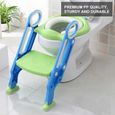 Siège de toilette bébé enfant Réducteur WC échelle Chaise Step Pot éducatif Bleu et vert HB046-1