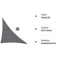 Voile d'ombrage triangulaire JRING - Gris Foncé - 3x3x4.25m - Imperméable - Anti-UV-1