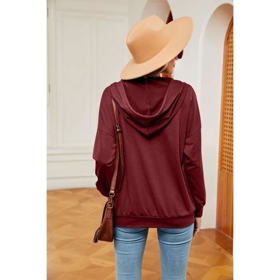 Femmes Couleur Unie Patchwork Femmes Couleur Unie À Capuche