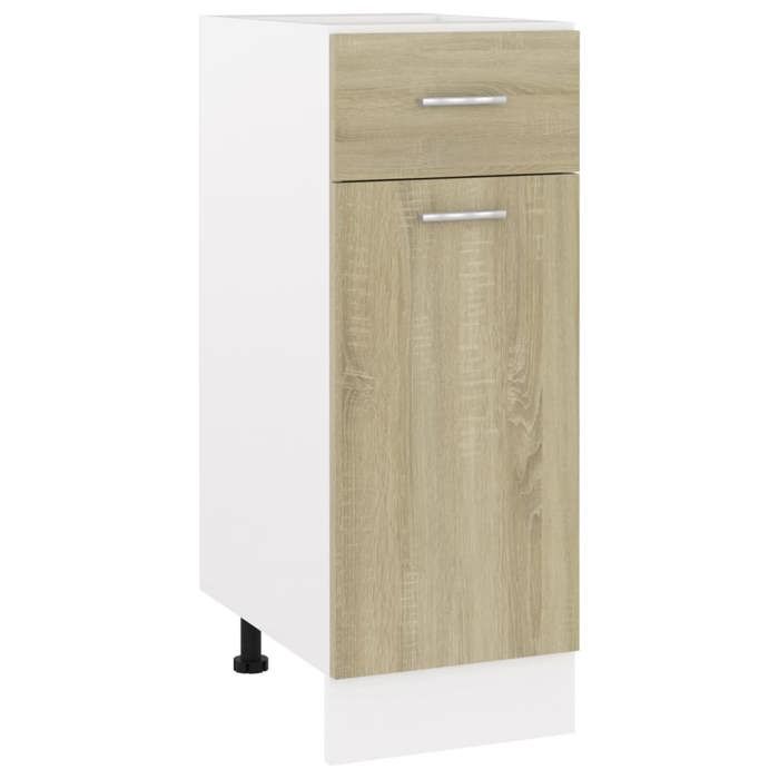 Armoire De Plancher Lyon Chêne Sonoma 30x46x81,5cm Avec Tiroir Et Portes