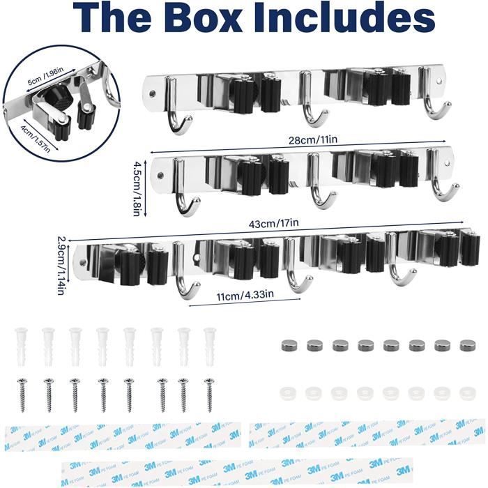 STARVAST 10 Pcs Accroche Balai Mural - Support Mural Balai