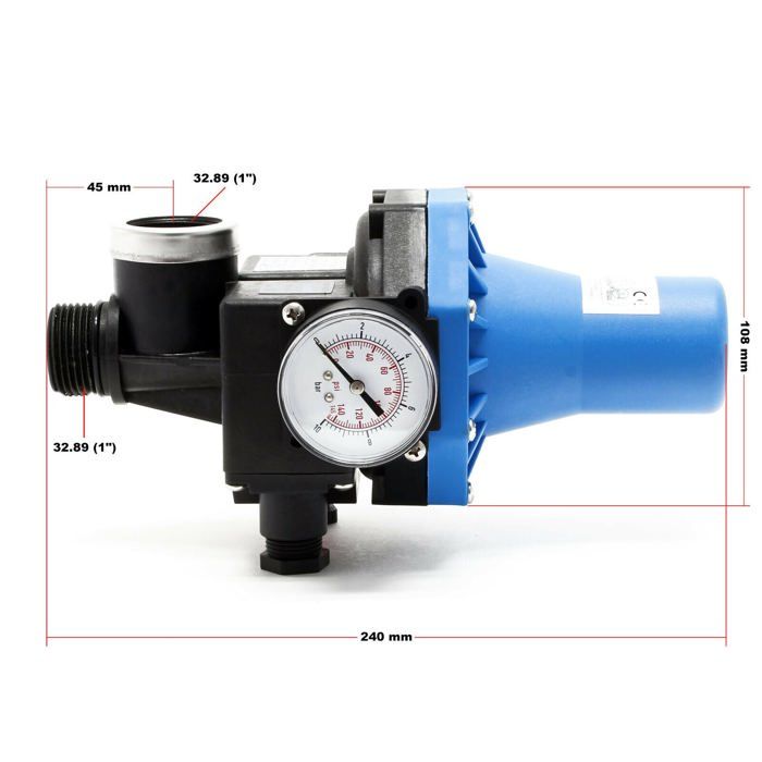Pressostat WilTec EPC-1.1 230V Monophasé Pour Commande De Pompe Domestique - Neuf Sous Emballage