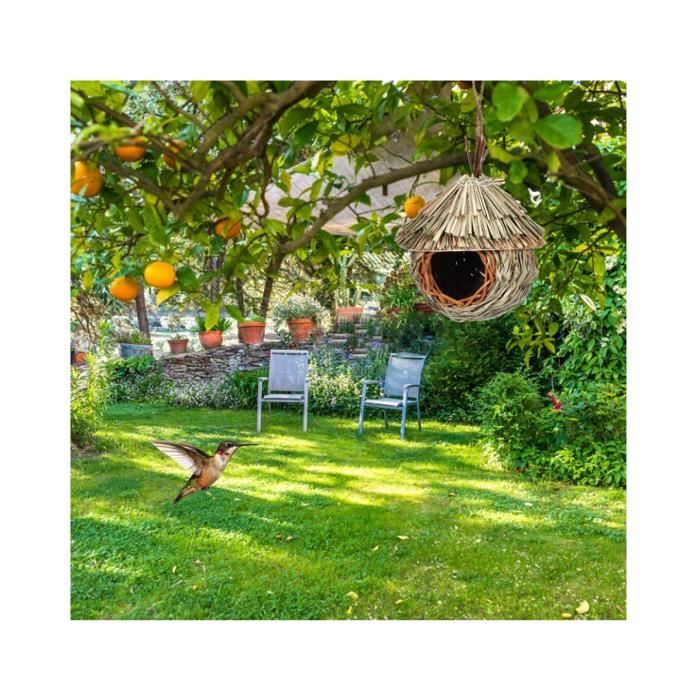1 pièce Maison D'Oiseau Extérieur Suspendu Colibri Nid , Naturel Herbe  Tissé , Jardin Fenêtre Maison Pour Petit Moineau Et, Mode en ligne