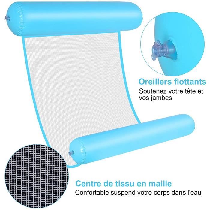 Hamac Flottant Pour Piscine, Hamac Flottant Avec Oreiller, Lit Flottant Gonflable 4 En 1 Hamac Flottant Portable Bleu 97416238