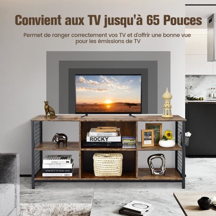 Meuble TV Yaheetech Jusqu'à 45 Pouces Avec étagère Réglable Et Gestion Des Câbles