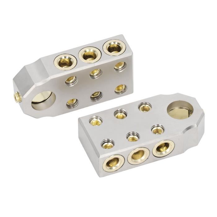 2pcs borne de batterie 6 voies positive négative en alliage de zinc SAE ...
