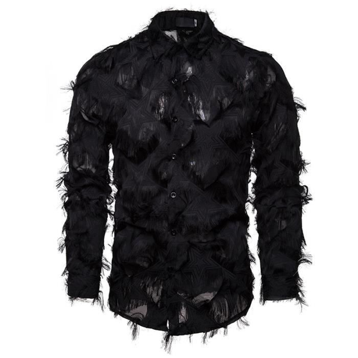 Chemise Henley FANARCHER Homme - Manches Longues, 65% Coton - Style Décontracté Avec Poche