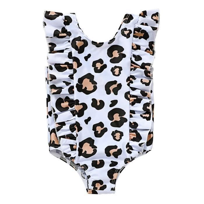 Maillot De Bain Compétitif Fille - Imprimé Léopard Vert/noir - Taille 28 - Neuf Sans étiquettes