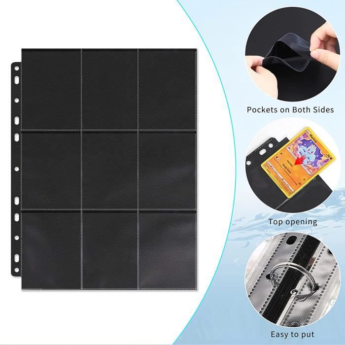 MIVIDE 80 Pages Pochettes Double Face Pour Cartes - 1440 Poches - 29 X 21 Cm - Protection Anti-Poussière
