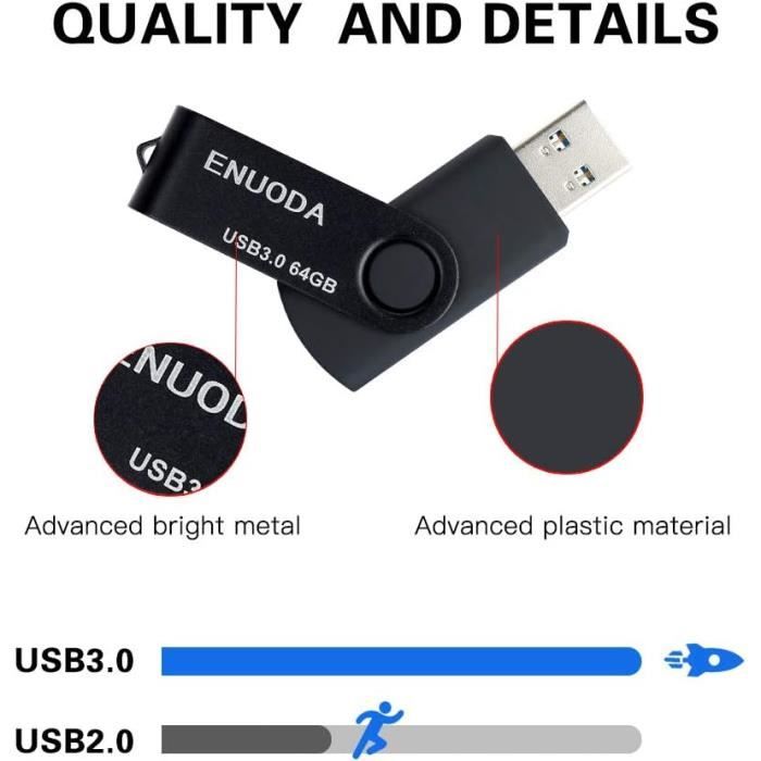 Cle USB 16 Go, EASTBULL Clé USB 2.0 Flash Drive Clef USB Pivotant