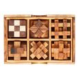 MASTER QI - Set de 6 jeux de patience dans noble boîte en bois - Standard - Six jeux d'habileté comme idée cadeau pour hommes, fe-2