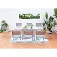 Salon de jardin - 8 personnes - MOLVINA  - Concept Usine - extensible - Aluminium - Table Rectangle - 8 chaises - Gris-2