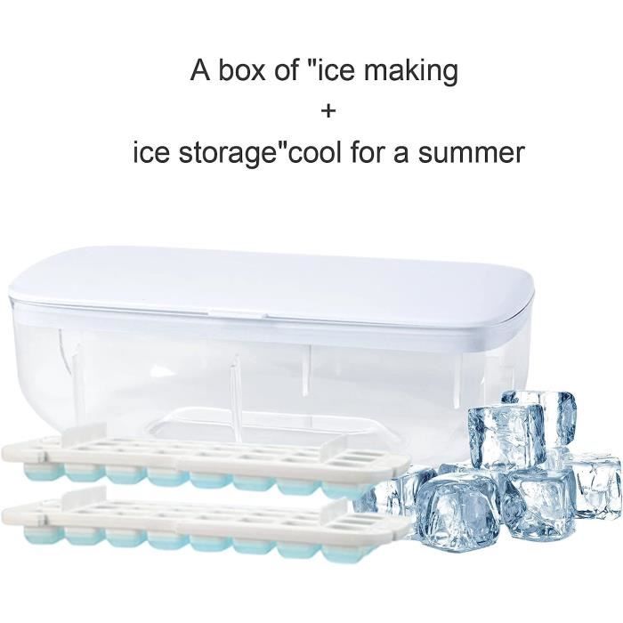 Lot De 3 Bacs à Glaçons Pour Congélateur Avec Couvercle - Bac à Glaçons En Silicone Avec Couvercle - Multicolores - Facile à Démouler - Réutilisable - Pour Accessoires De Bar à Café