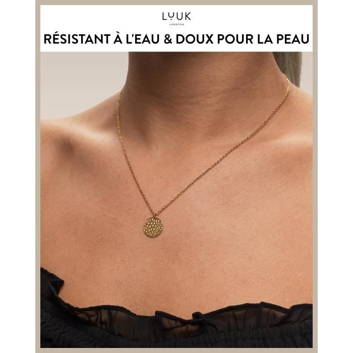 Collier trèfle pendentif porte bonheur en acier inoxydable pour femme