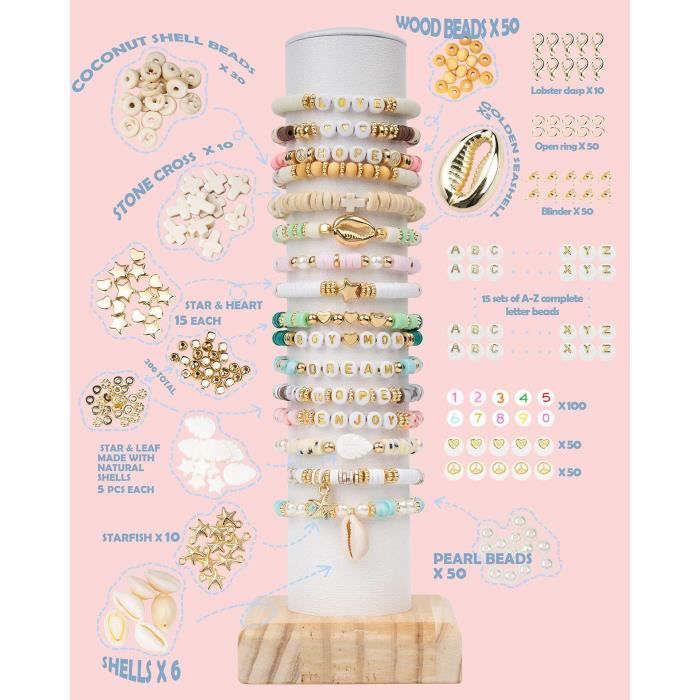 Perles pour enfant,2000 Pièces Bracelet Perle pour Fabrication de  Bracelets,Collier, Kit Fabrication Bijoux Jeux Bricolage pour - Cdiscount  Jeux - Jouets