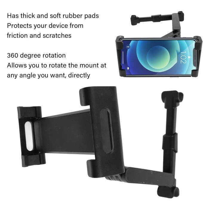 Support Tablette Appui-Tête Voiture 360° – Compatible IPad, Galaxy, Switch 4-13 Pouces (Noir)