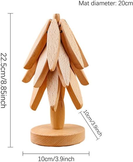 Dessous De Plat En Bois En Forme D'arbre - Lot De 4 Avec Support, Résistant à La Chaleur, Pour Plats Chauds, Casseroles, Bols