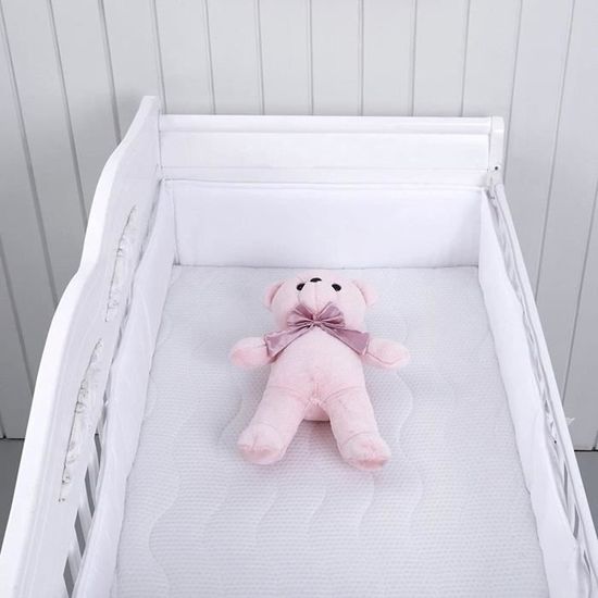 Protection de tête nid gardelinge pour lit de bébé TEALP Tour de Lit Bebe pour Fille et Garcon Renard Taille 360x30cm 100% coton respirant 