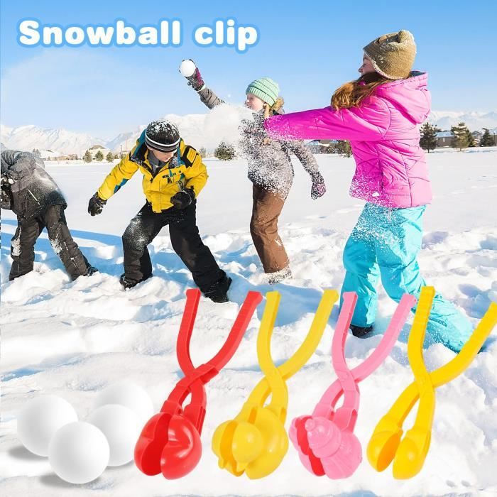 Pince à Boule de Neige, Lot de 4 Clip Boule de Neige, Fabricant de Boules  de Neige en Plastique, pour Activités Plein Air d'enfants