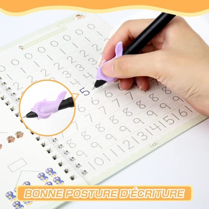 Lot De 4 Cahiers D'écriture Magiques Pour Enfants - Français - 3-8 Ans + 1 Stylo