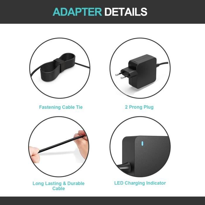 Caricatore 45W tipo C Compatibile con Asus Chromebook C223 C223NA C423
