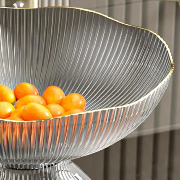 Corbeille à Fruits Avec Couvercle Et égouttoir - Plastique Sans BPA - Pied Décoratif - Pour Table, Fête, Mariage - Vert - 9