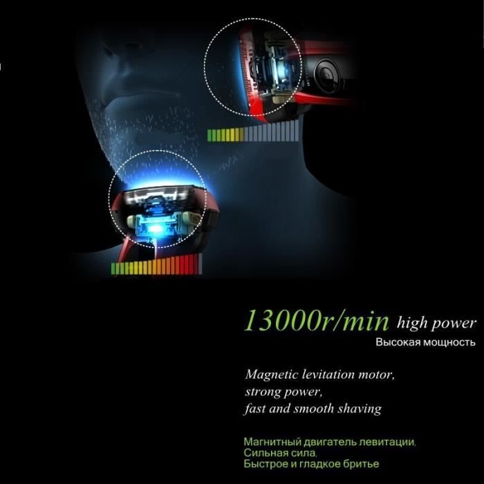 Rasoir électrique rechargeable professionnel de 3 lames pour les hommes ...