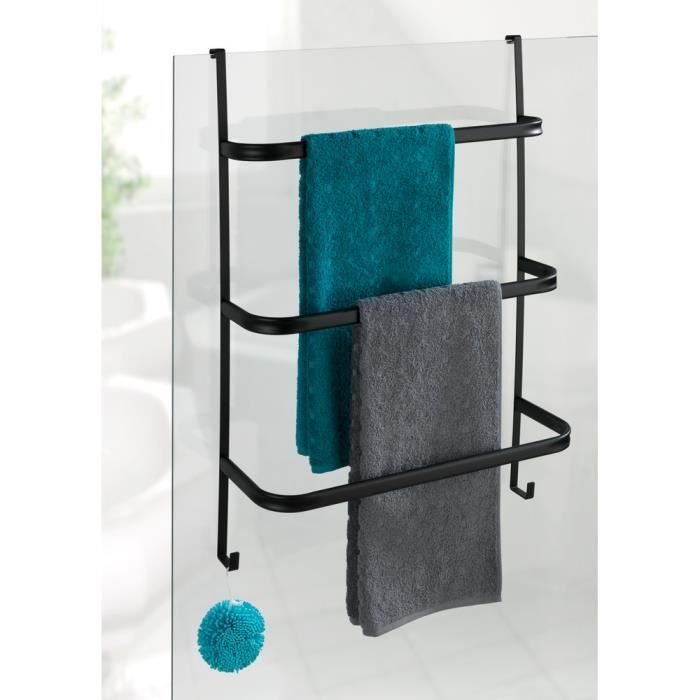 Turbo-Loc® UNO Genova Barre de serviette de bain Mat 40 cm, porte-serviettes en acier inoxydable, idéal pour serviettes de bain ou serviettes, fixation sans perçage, anti-rouille, (l x H x P