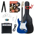 Rocktile ST Pack guitare électrique bleu en SET incl ampli, housse, accordeur, câble, sangle, école-0