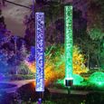 2 pièces solaire Tube lampe arrière-cour pieu décorations extérieur jardin couleur changeante pou - Modèle: colorful  - MITYNDB05140-0