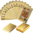 Jeu de cartes de poker MAXSTORE - 54 cartes - couleur or résistantes 100% plastique-0