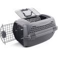 Caisse de transport pour chat M.PETS ECO GIRO - Cage en plastique - Taille M - Gris-0