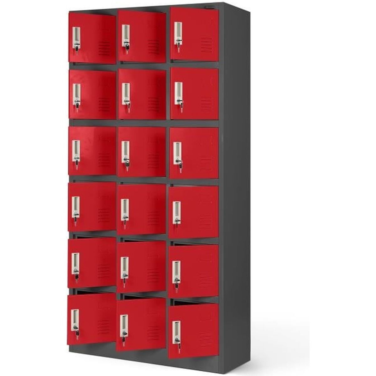 Armoire vestiaire 3B6A Armoire Métallique Casier 18 compartiments en