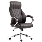 Fauteuil de Bureau - CLP - Wigan - Cuir véritable - Marron - Ajustable et pivotant