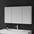 SO GOOD Sogood® Meuble Murale Salle de Bains avec Miroir Placard de Rangement Réglable Blanc Mat en Bois 3 Portes 100x15x70 cm