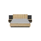 TOUSMESMEUBLES Cadre + Tête de lit 180*200 + Chevets Chêne/Noir - FIP - L 206 x l 275 x H 102