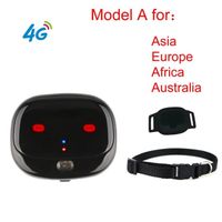 Collier GPS pour chien avec lumières absorbe ouissantes,mini traqueur GPS pour animaux de compagnie,prise en charge - Black-Model A