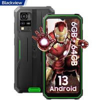 Téléphone Portable Incassable Android 13 Blackview BV4800 6,56 pouces 6Go+64Go 5180mAh 13MP IP68 Smartphone 4G Dual SIM - Vert