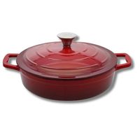 Cocotte Fonte Émaillée ELO 5L - Rouge Cerise - Compatible Tous Feux Et Four - Couvercle Condensateur - 4-6 Pers
