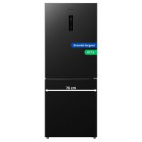 Réfrigérateur Combiné GEDTECH 323L - No Frost, Congélateur Bas, Dark Inox | Éclairage LED Et Contrôle Électronique