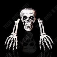 TD® Crâne et Mains de Squelette Humain - Décoration Halloween - Accessoires pour Fêtes à thème- Horrible en plastique- Kit Déco