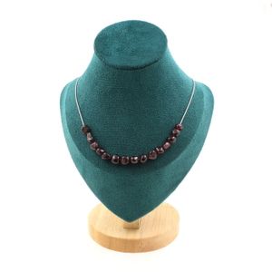 Collier Ras Du Cou En Grenat Véritable - Pierres 4 Et 6 Mm, Longueur 40 Cm, Alliage, Neuf Sans Emballage