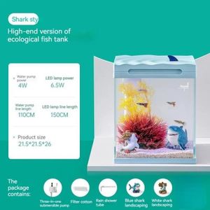RR-YRN Kit De Mini Aquarium (avec Lumières, Pompe À Eau Et Filtre